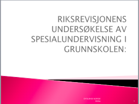 Rapport fra riksrevisjonen
